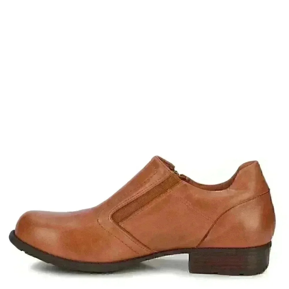 WALKING CRADLES WC LAYTON WOMEN SLIP-ON SHOES IN LUGGAGE NAPPA LEATHER SAVE $70
